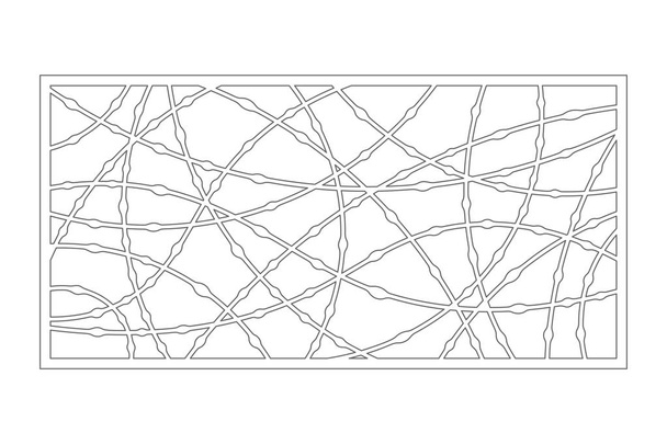 Set decorative card for cutting. Drop line pattern. Laser cut panel. Ratio 1:2. Vector illustration. - Vector, Image