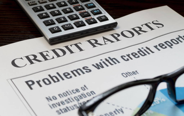 Credit report with score on a desk. - Photo, Image