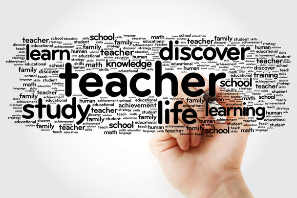 TEACHER word cloud with marker, education concept background - Photo, image