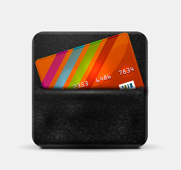 Leather wallet for credit cards - Vector, Image