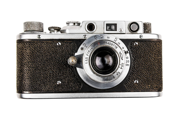 vieille caméra rétro vintage isolée sur blanc - Photo, image