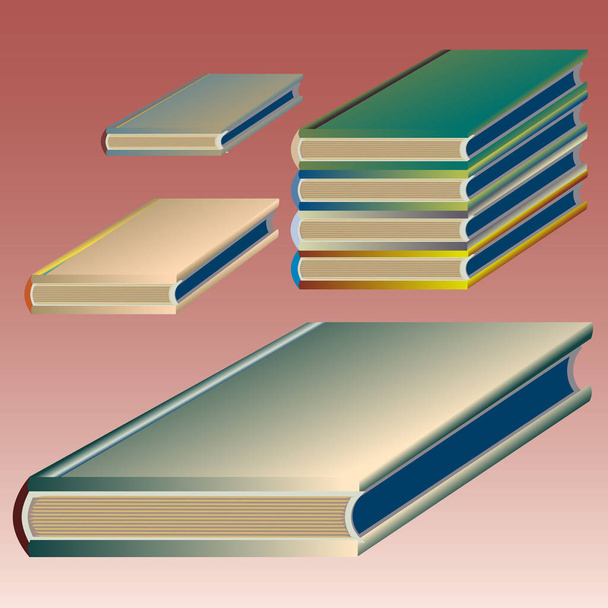 Stacks of colorful notebooks. Vector illustration - Vector, Imagen