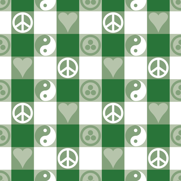ειρήνη καρό σε πράσινο - Διάνυσμα, εικόνα