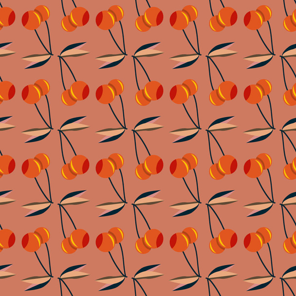Vector seamless pattern with cherries, vector illustration  - ベクター画像
