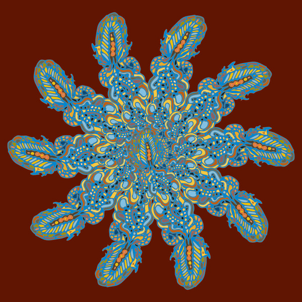 Uusi symmetrinen Mandala tyyliin zentangle innoittamana taidetta doodle. Koristeellinen esine voidaan käyttää taustakuva, kuvio täyttää, web-sivuja, pintakuvioita
. - Vektori, kuva