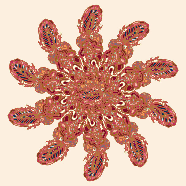 Zentangle stílus-új szimmetrikus mandala art ihlette firka. Dekoratív háttérkép, a kitöltőmintáikat, a web oldalak, érzéseire is felhasználható. - Vektor, kép