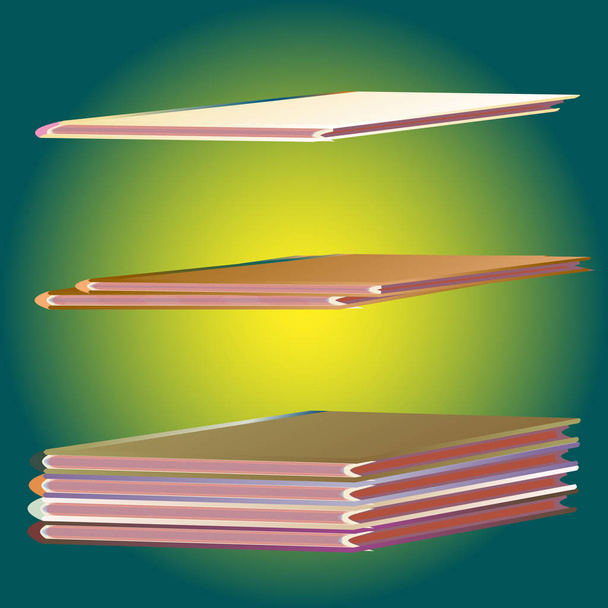 Montones de cuadernos de colores. Ilustración vectorial
 - Vector, Imagen