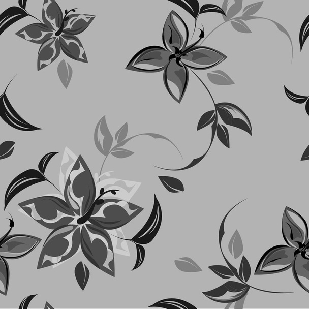 Vector abstract background flowers seamless pattern - Vektör, Görsel