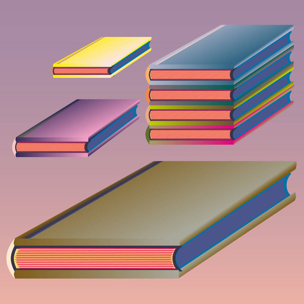 Stacks of colorful notebooks. Vector illustration - Vetor, Imagem