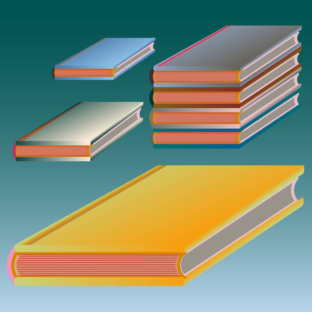 Stacks of colorful notebooks. Vector illustration - Vektör, Görsel