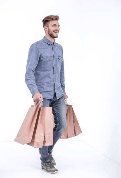 picture of a handsome man with shopping bags - Foto, Imagem