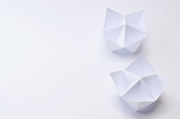 Origami figure paper in white background, ideal for your education projects or origami topics in your publications. - Foto, Imagem
