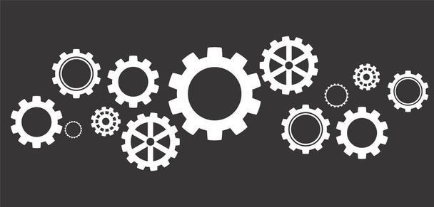 Abstract gear wheel mechanism background. Machine cog technology. Teamwork concept. Vector illustration - Vector, Image