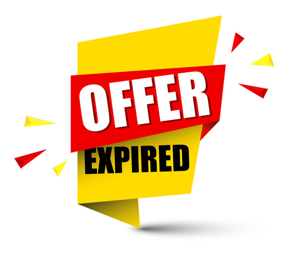 yellow vector banner offer expired - Vector, Image