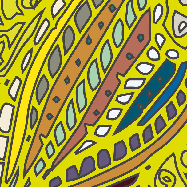 Запутанный узор на фоне разноцветного хаоса
 - Вектор,изображение