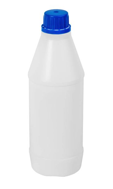 Beyaz Plastik Sanayi şişe mavi kap ve metin için yer ile - Fotoğraf, Görsel