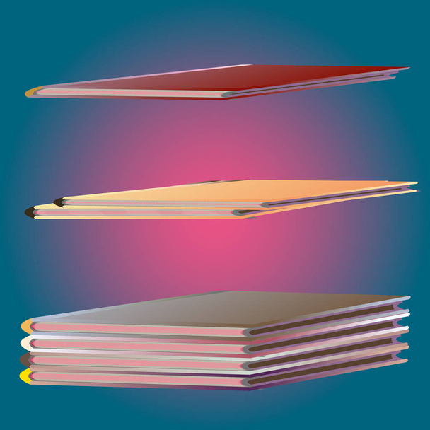 Pilhas de cadernos coloridos. Ilustração vetorial
 - Vetor, Imagem