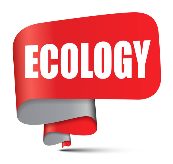 red vector banner ecology - Vektor, kép