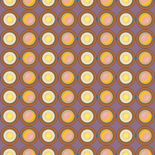 Tazas de café o té con puntos en el patrón sin costuras de fondo. Ilustración vectorial
 - Vector, Imagen