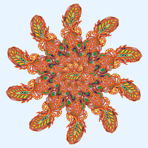 Nouveau mandala symétrique dans le style zentangle inspiré de l'art avec doodle. Objet décoratif peut être utilisé pour le papier peint, remplissage de motifs, pages Web, textures de surface
. - Vecteur, image