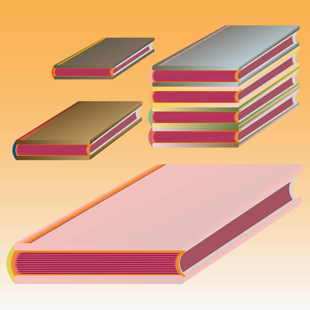Stacks of colorful notebooks. Vector illustration - Vector, afbeelding