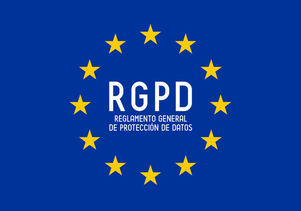 rgpd (spanisch) / gdpr (englisch) - Allgemeine Datenschutzbestimmungen - Foto, Bild
