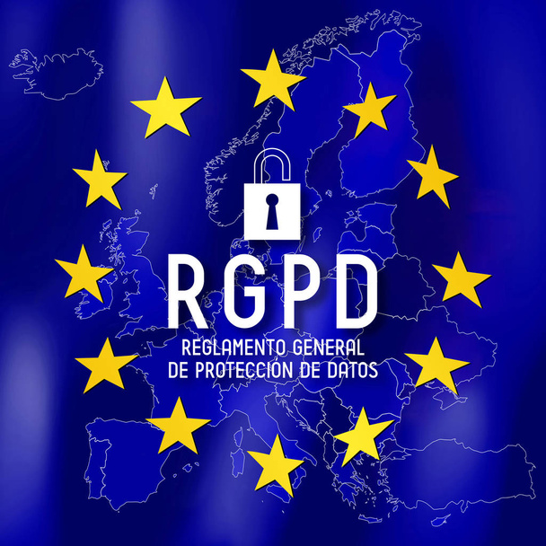 Rgpd (spanyol) / Gdpr (Magyar) - általános adatvédelmi rendeletben - Fotó, kép