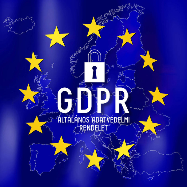 GDPR (Hungarian)/ GDPR (English) - General Data Protection Regulation - Photo, Image