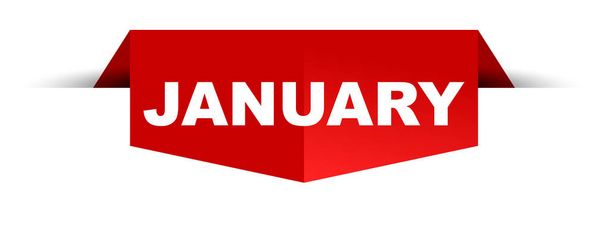 banner vetorial vermelho janeiro
 - Vetor, Imagem