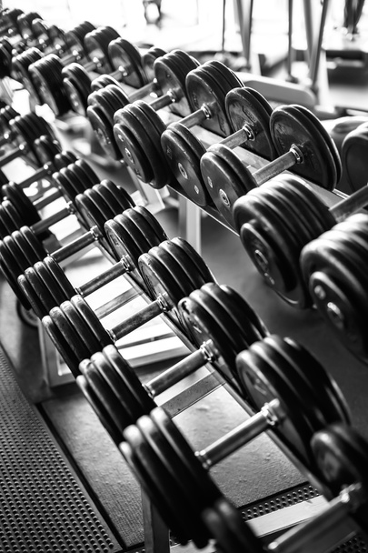 Black and white picture of dumbbells - Photo, Image