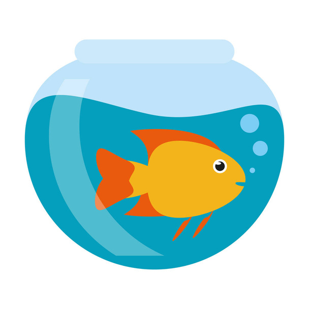 Fish in crystal bowl - Vector, Image