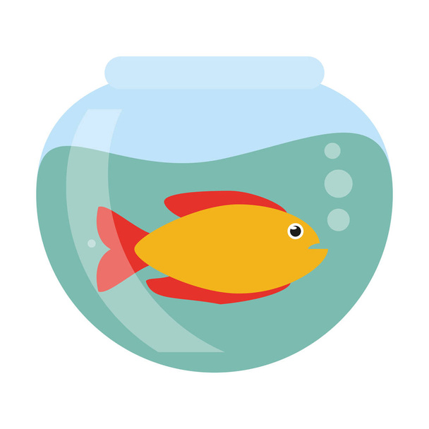 Fish in crystal bowl - Vector, Image