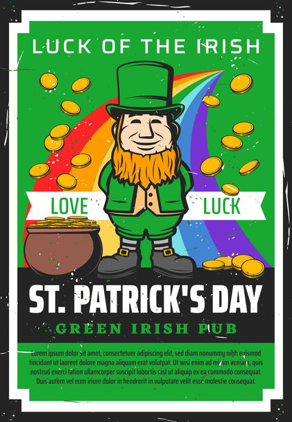 Irish Beer Bar, st patrick day Kobold Gold - Vektor, Bild