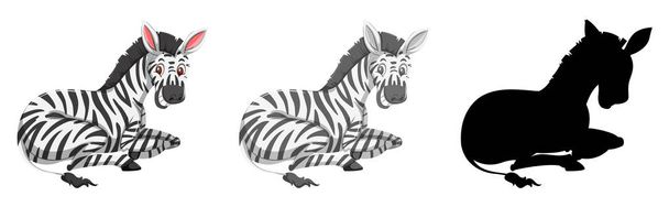 Set of zebra character illustration - Vector, Image