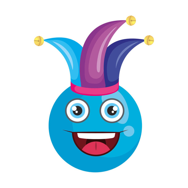 rosto feliz com emoticon chapéu de brincalhão
 - Vetor, Imagem
