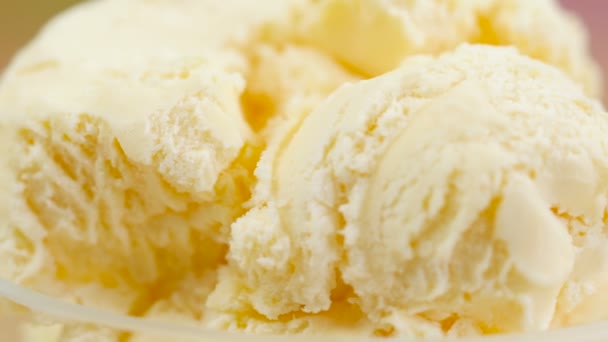 Vanilková zmrzlina makro detailní. - Záběry, video