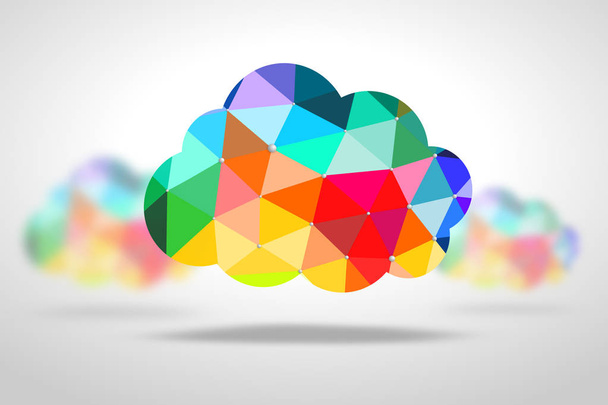 Cloud computing concept - illustratie - Foto, afbeelding