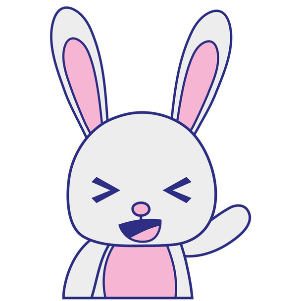 a todo color adorable y alegre conejo animal salvaje vector ilustración
 - Vector, Imagen