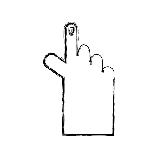 postać dłoni z palcem znak i nail design wektor ilustracja - Wektor, obraz