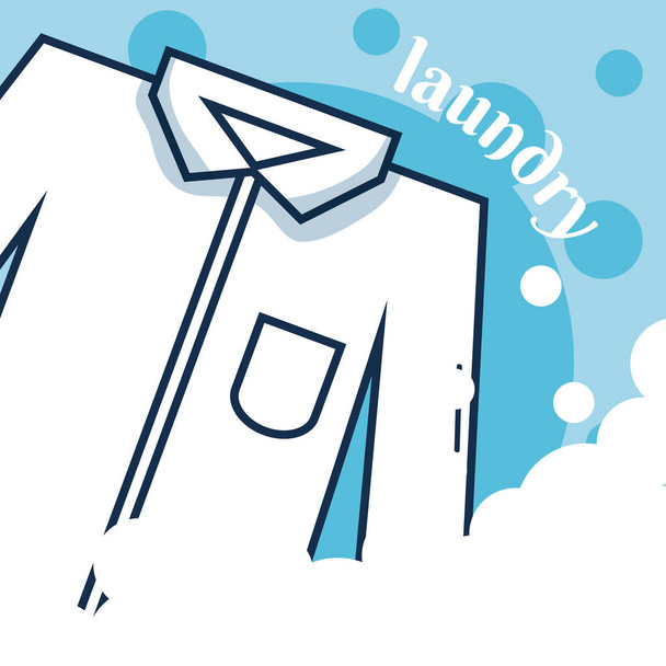 Camisa masculina concepto de lavandería sobre burbujas fondo vector ilustración diseño gráfico
 - Vector, Imagen
