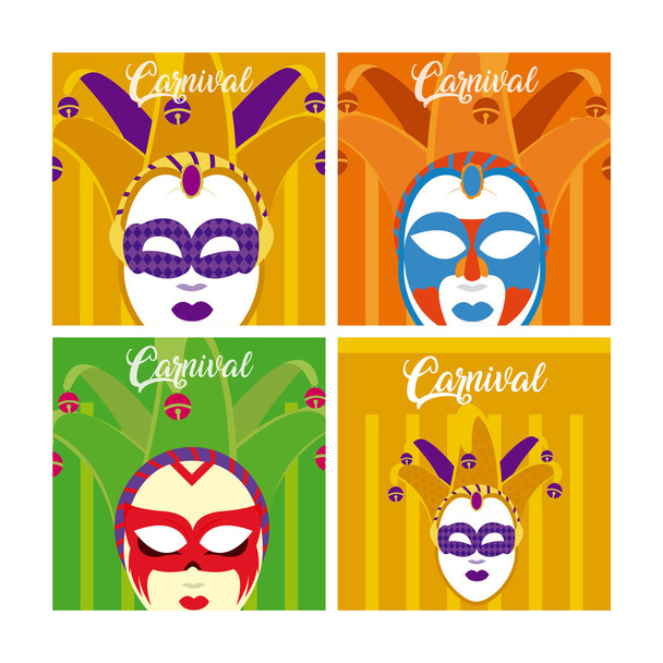 Sada karneval karty kolekce vektorové ilustrace grafický design - Vektor, obrázek