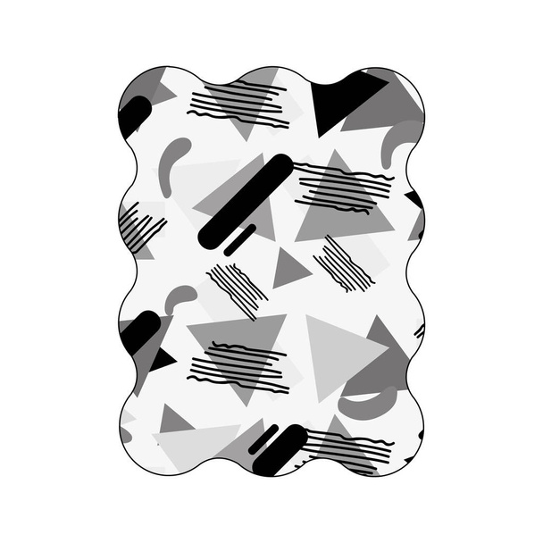 contorno retângulo escala de cinza com estilo geométrico memphis fundo vetor ilustração
 - Vetor, Imagem
