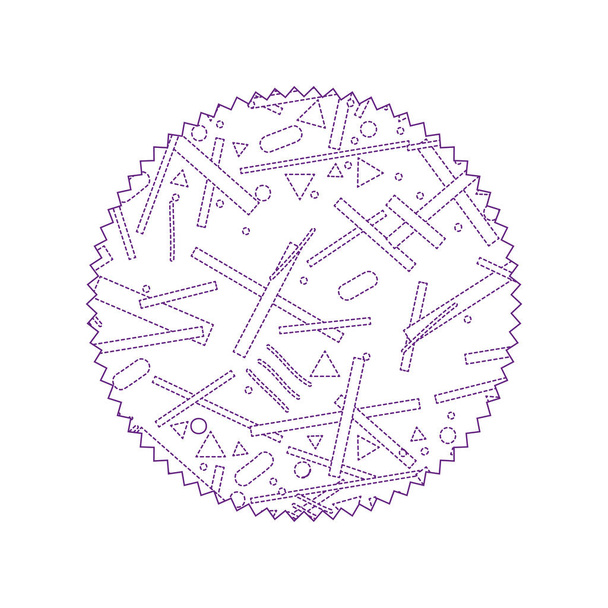 kropkowane kształt okręgu z streszczenie styl graficzny tło wektor ilustracja - Wektor, obraz