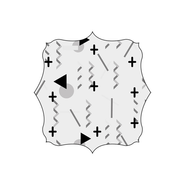 gri tonlamalı Meydanı memphis geometrik sanat arka plan vektör çizim ile - Vektör, Görsel