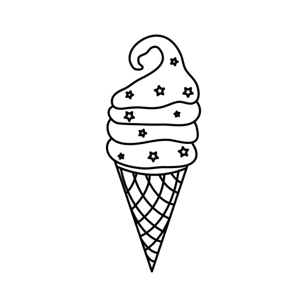 Lody z słodki deser i jedzenie na białym tle projektowanie motywów ilustracja wektorowa - Wektor, obraz