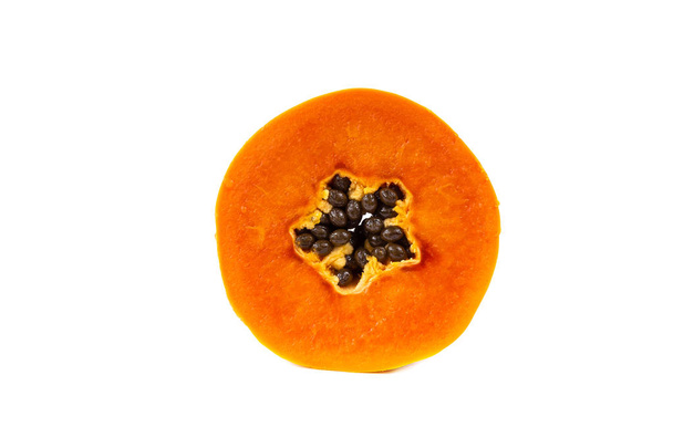Zoete papaya fruit isolaat op wit - Foto, afbeelding