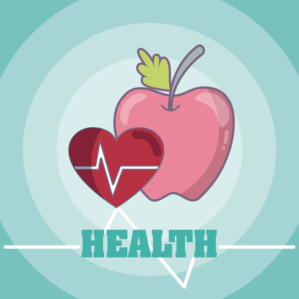 Terveys omena syke symboli vektori kuvitus graafinen suunnittelu
 - Vektori, kuva