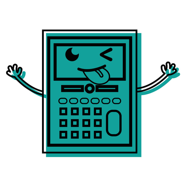 colore divertente calcolatrice oggetto kawaii con le braccia vettoriale illustrazione
 - Vettoriali, immagini