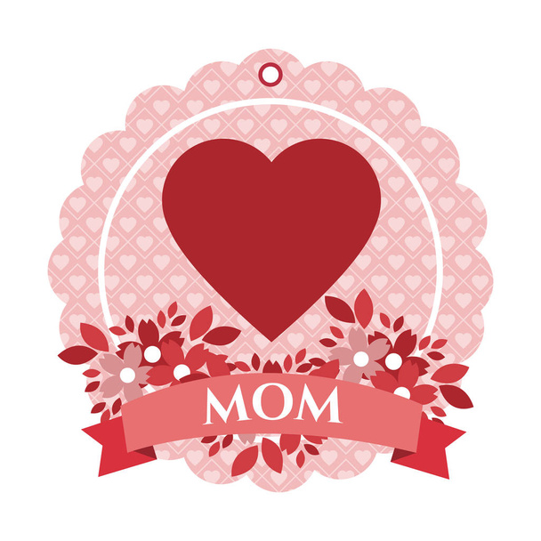 Mutlu anneler günü etiket simge vektör çizim grafik tasarım - Vektör, Görsel