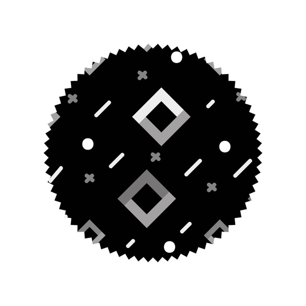 Круг в оттенках серого с графической геометрической иллюстрацией
 - Вектор,изображение